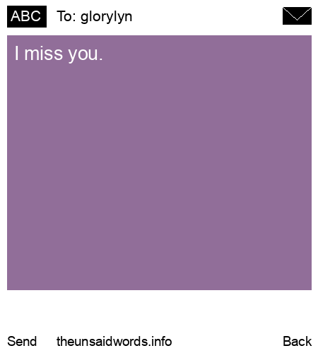 unsent message to glorylyn