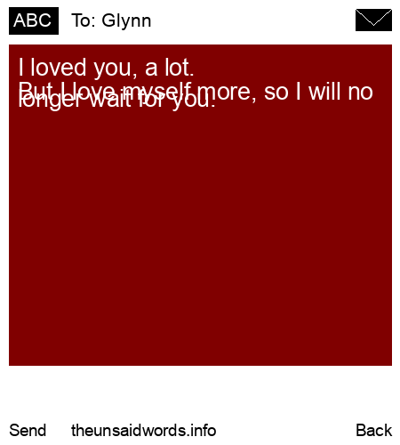 unsent message to Glynn