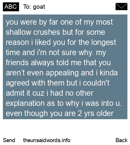 unsent message to goat