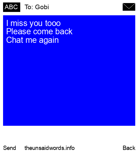unsent message to Gobi