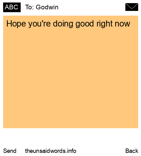 unsent message to Godwin 