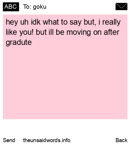 unsent message to goku