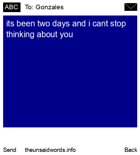 unsent message to Gonzales