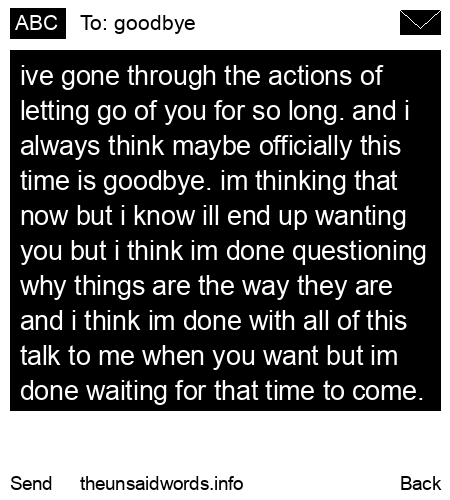 unsent message to goodbye