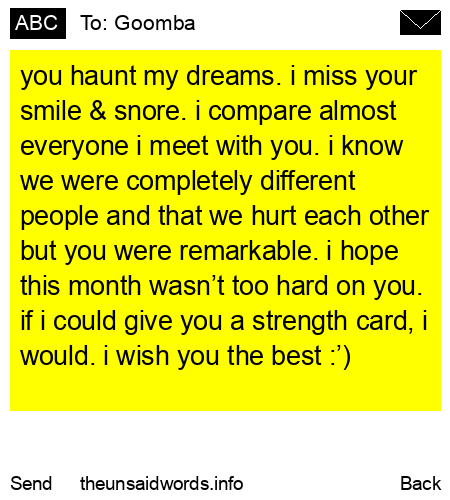unsent message to Goomba