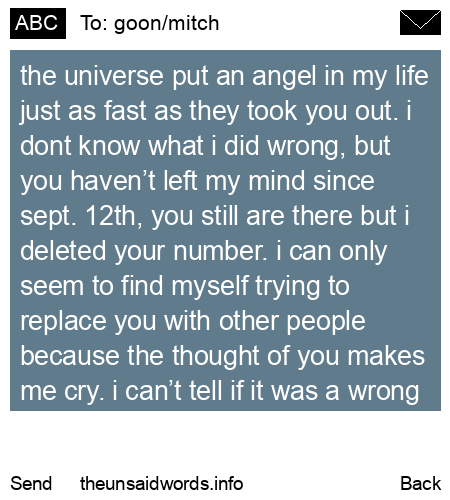 unsent message to goon/mitch