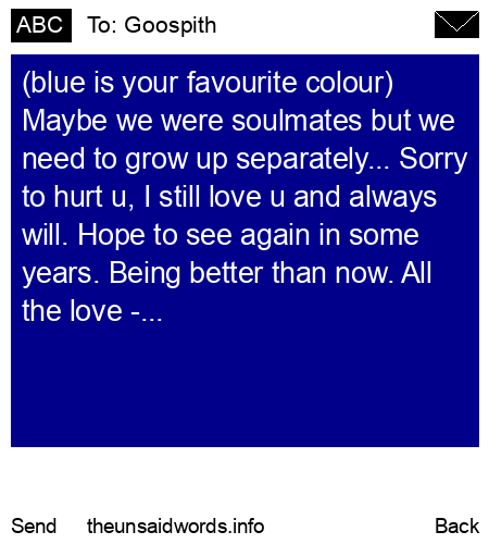 unsent message to Goospith