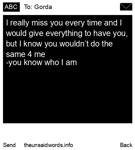 unsent message to Gorda