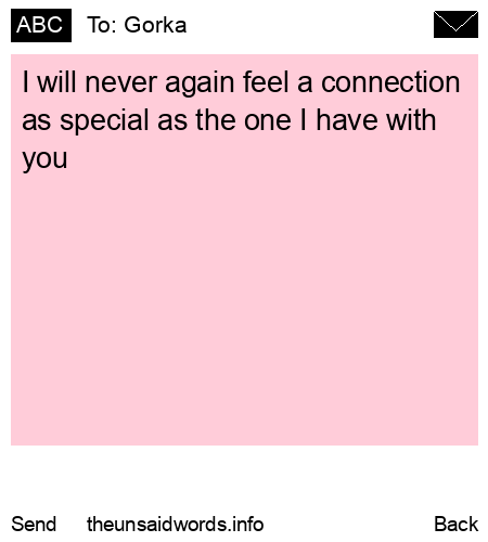unsent message to Gorka