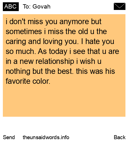 unsent message to Govah