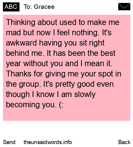 unsent message to Gracee