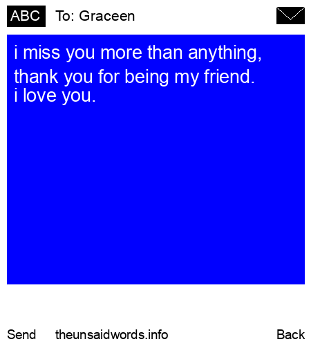 unsent message to Graceen