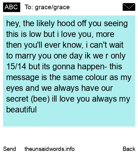unsent message to grace/grace