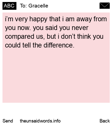 unsent message to Gracelle