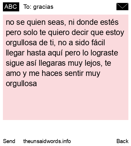 unsent message to gracias