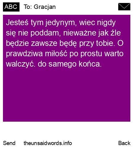 unsent message to Gracjan