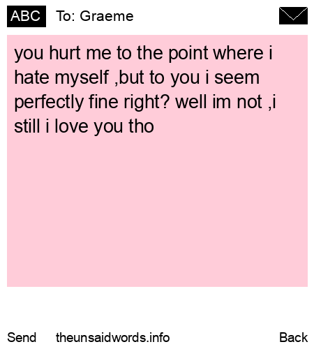 unsent message to Graeme
