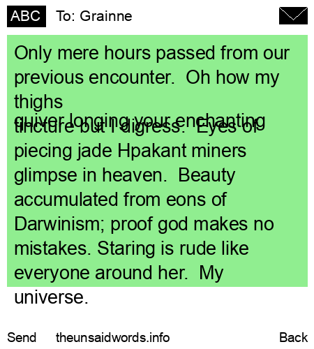 unsent message to Grainne