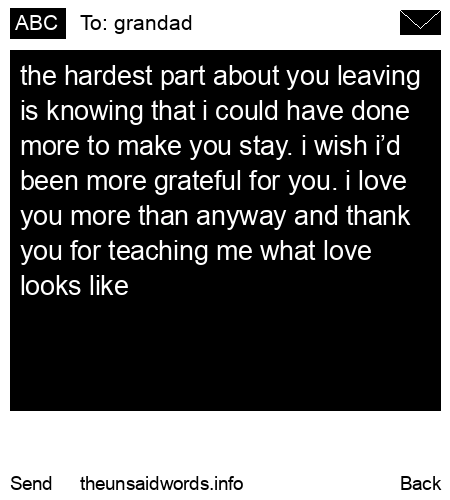 unsent message to grandad