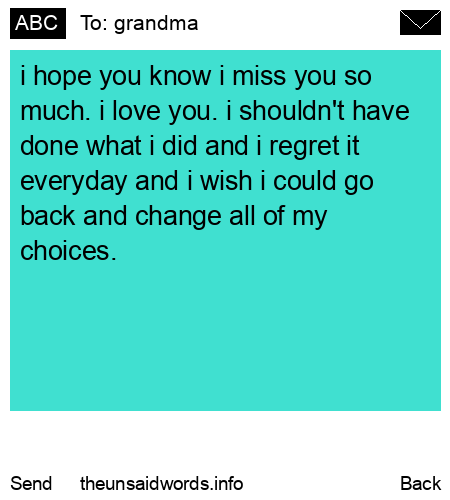unsent message to grandma