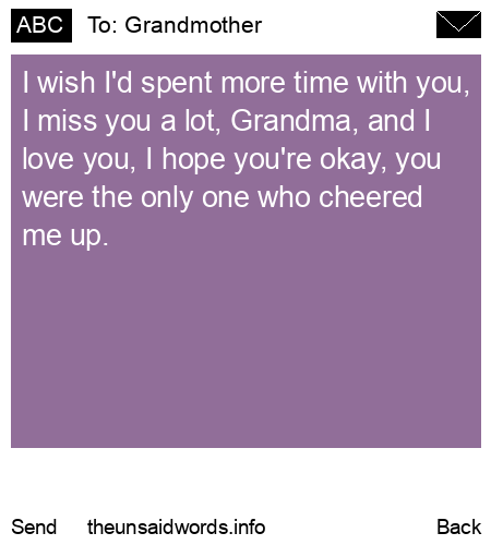 unsent message to Grandmother