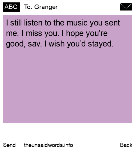 unsent message to Granger