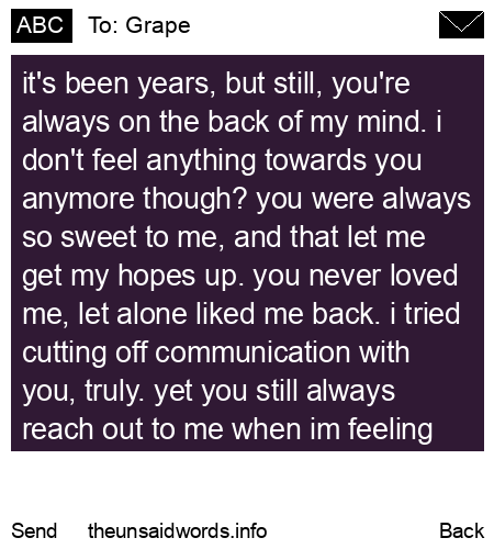 unsent message to Grape