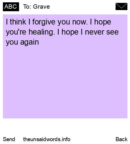 unsent message to Grave