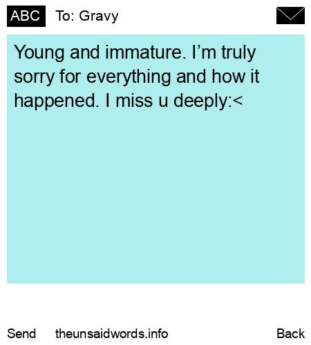 unsent message to Gravy