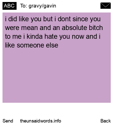 unsent message to gravy/gavin