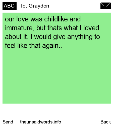 unsent message to Graydon