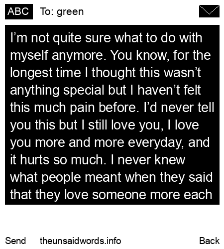 unsent message to green