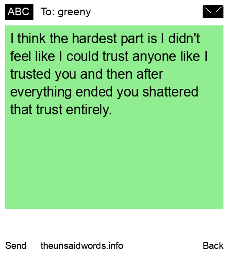 unsent message to greeny