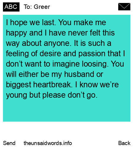 unsent message to Greer