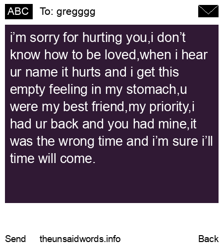 unsent message to gregggg