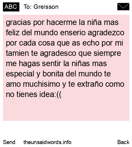 unsent message to Greisson
