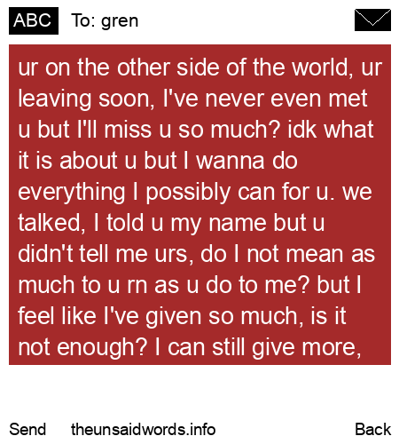 unsent message to gren