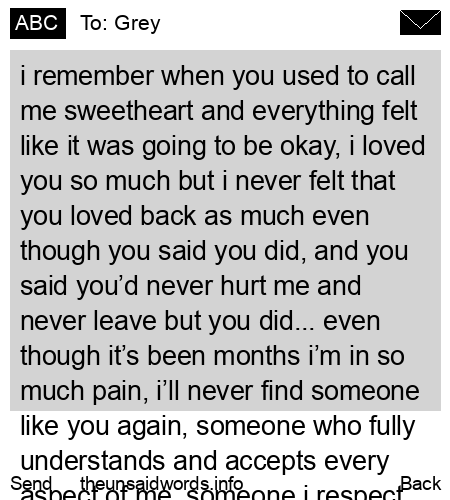 unsent message to Grey
