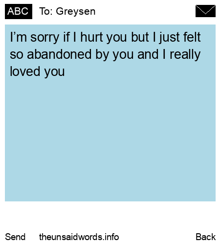 unsent message to Greysen