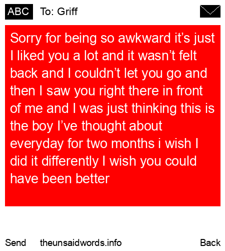 unsent message to Griff