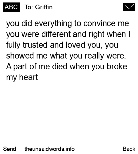 unsent message to Griffin