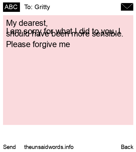 unsent message to Gritty