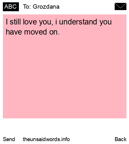 unsent message to Grozdana