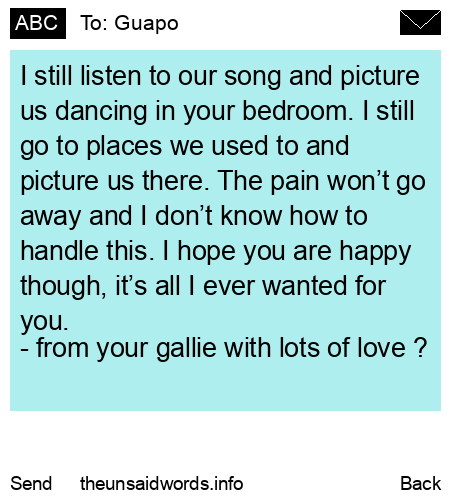 unsent message to Guapo