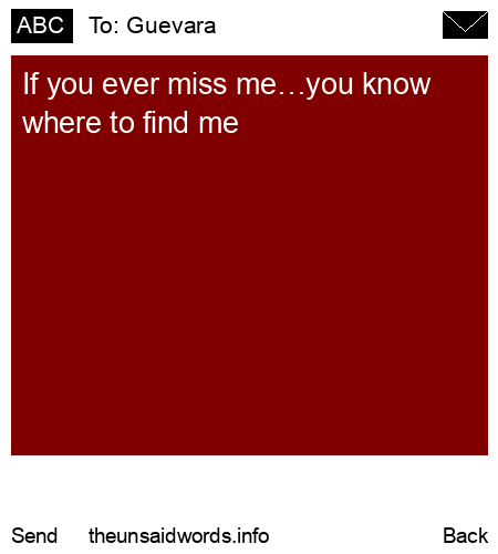 unsent message to Guevara