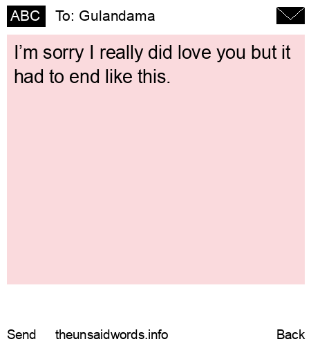unsent message to Gulandama