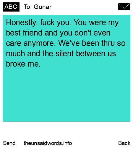 unsent message to Gunar