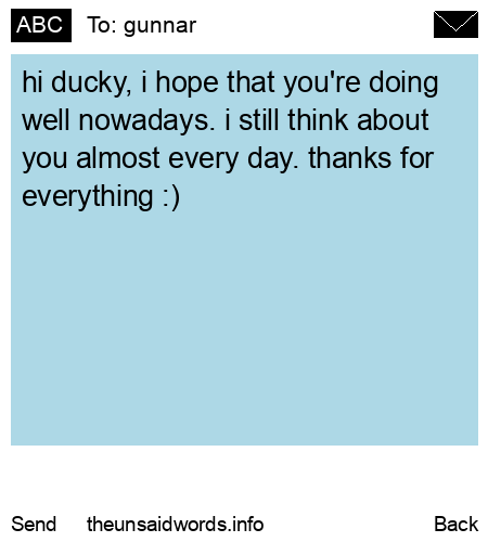 unsent message to gunnar