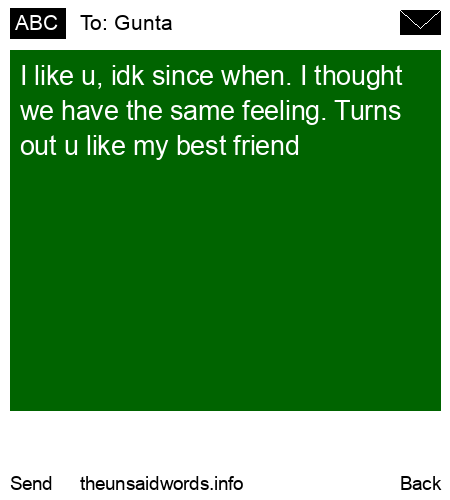 unsent message to Gunta