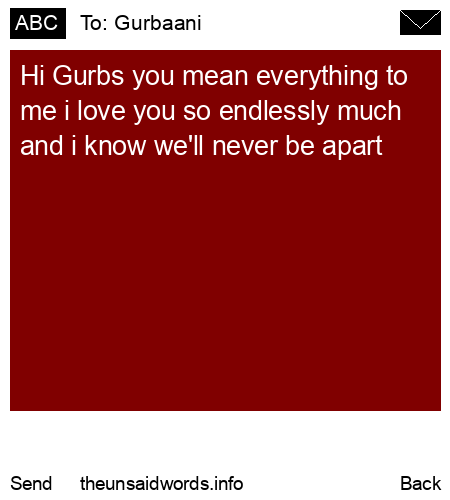unsent message to Gurbaani